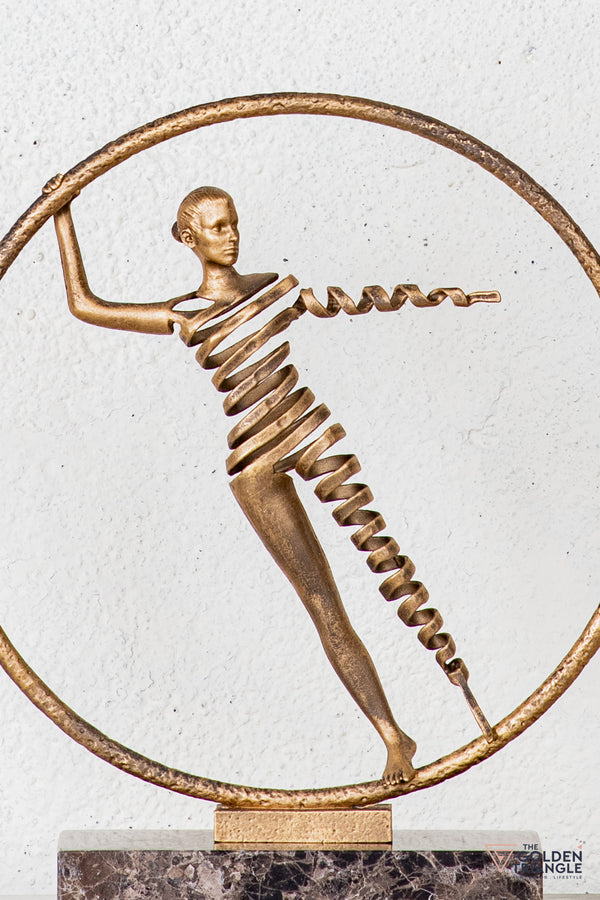 Omra Gymnast Sculpture - Antique Gold