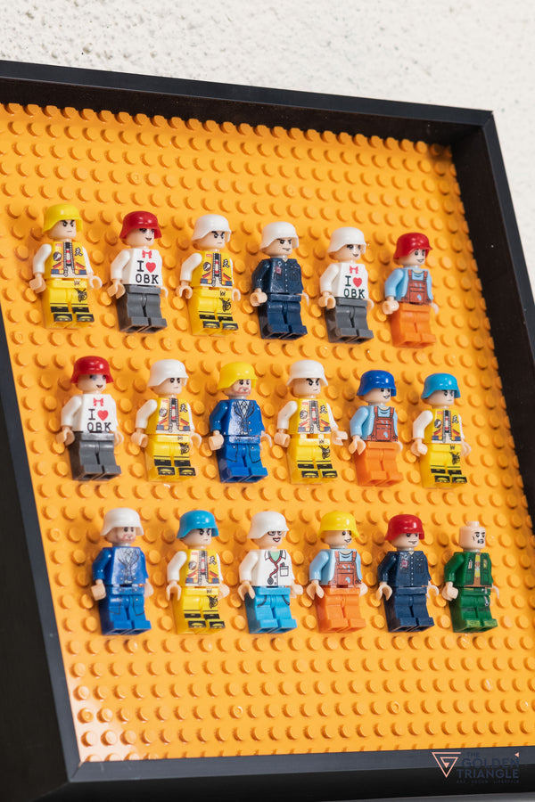 Lego Miniatures 3D Art Black Frame - Orange