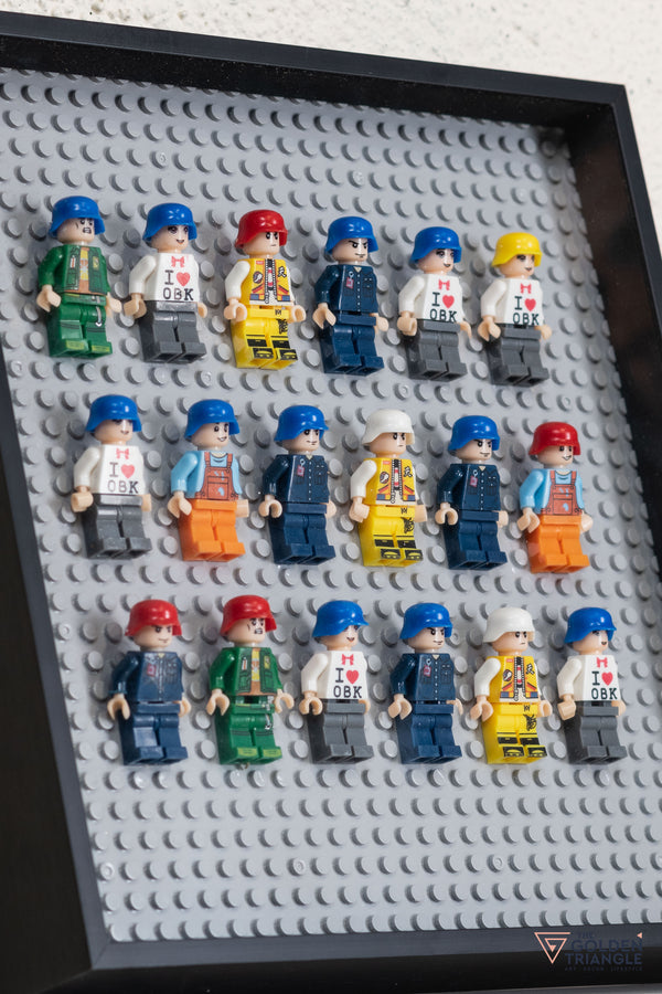 Lego Miniatures 3D Art Black Frame - Gray
