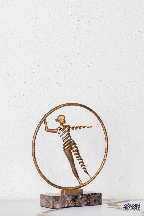 Omra Gymnast Sculpture - Antique Gold