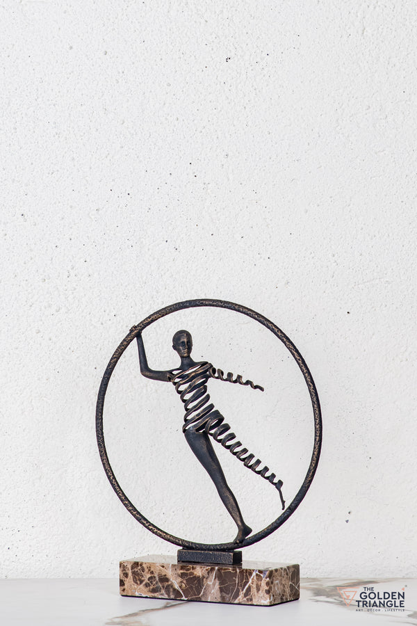 Omra Gymnast Sculpture - Antique Black