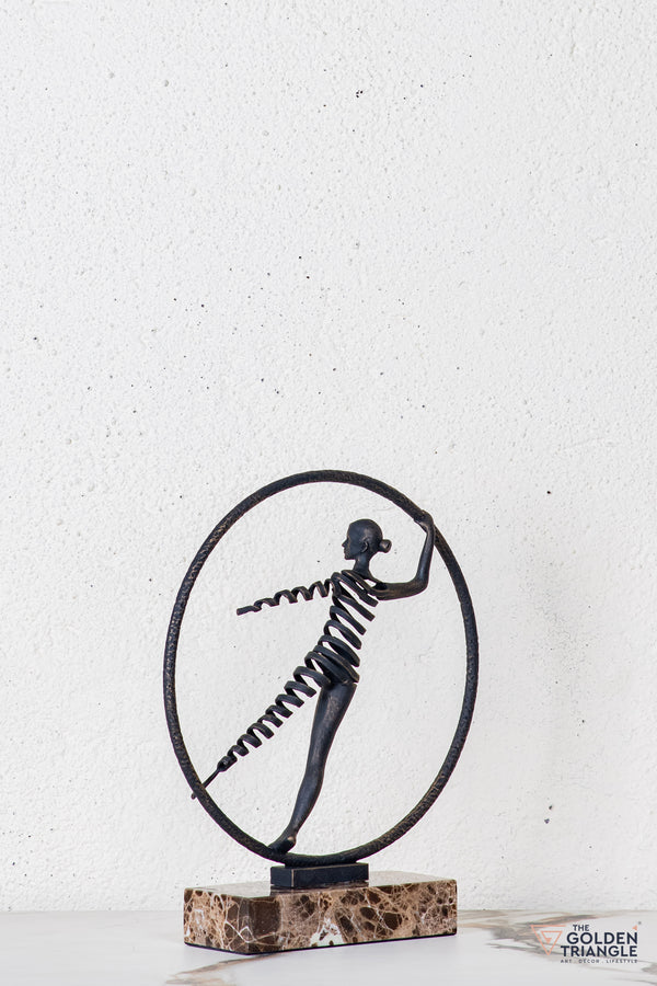 Omra Gymnast Sculpture - Antique Black