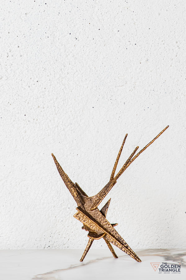 Rylix Abstract Sculpture - Antique Gold