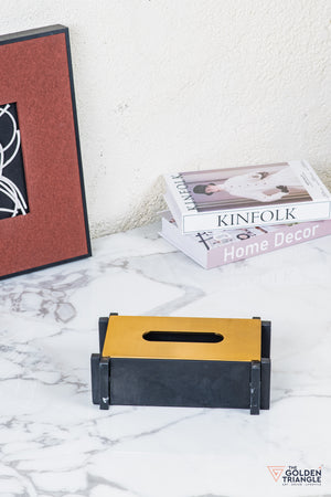 Carron Marble Tissue Box - Black