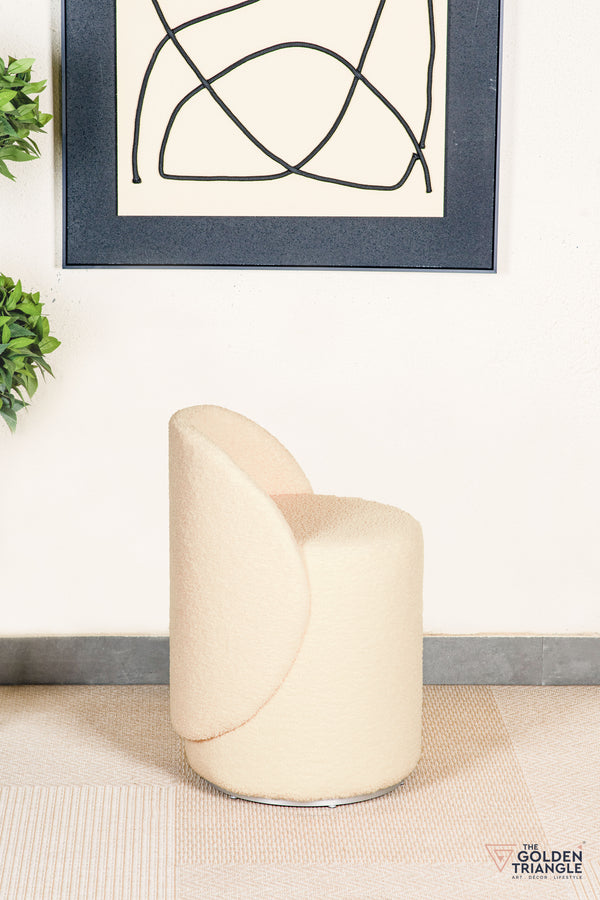 Orella Pouffe with Backrest & Swivel - Beige
