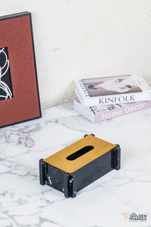 Carron Marble Tissue Box - Black