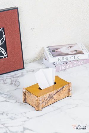 Carron Marble Tissue Box - Brown