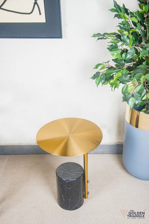 Fiorelle Marble & Metal Side Table - Black