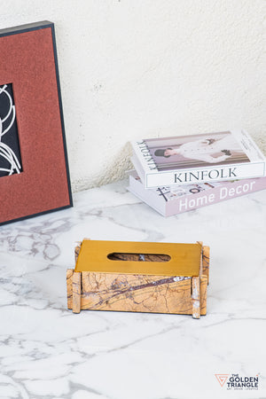 Carron Marble Tissue Box - Brown