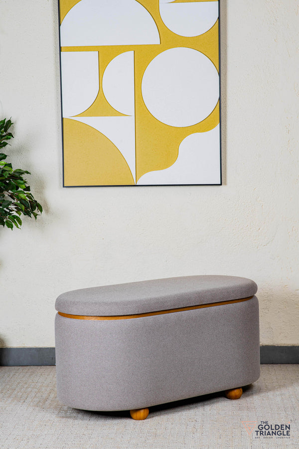 Astral Fabric Storage Bench - Gray