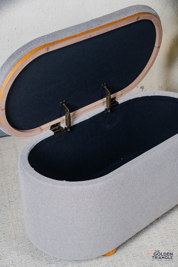 Astral Fabric Storage Bench - Gray