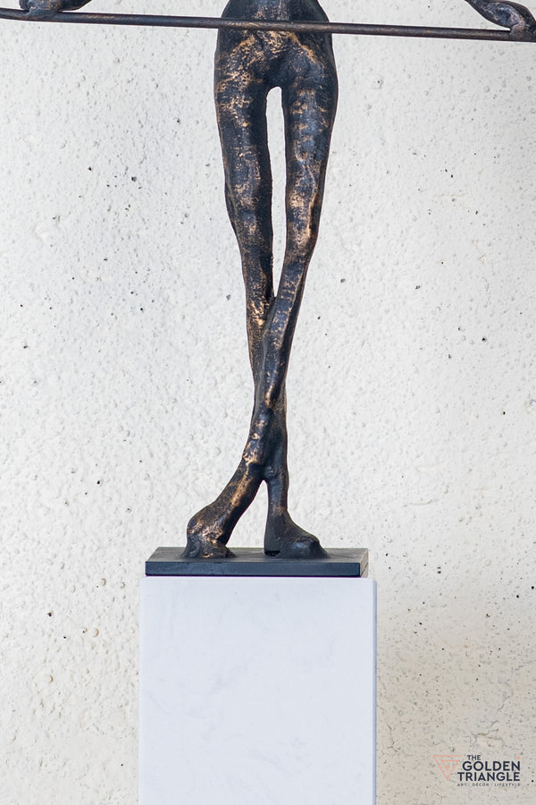 Rilo Gymnast Sculpture - Antique Black