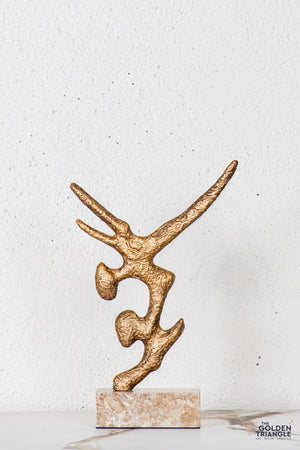 Zirra Abstract Sculpture - Antique Gold
