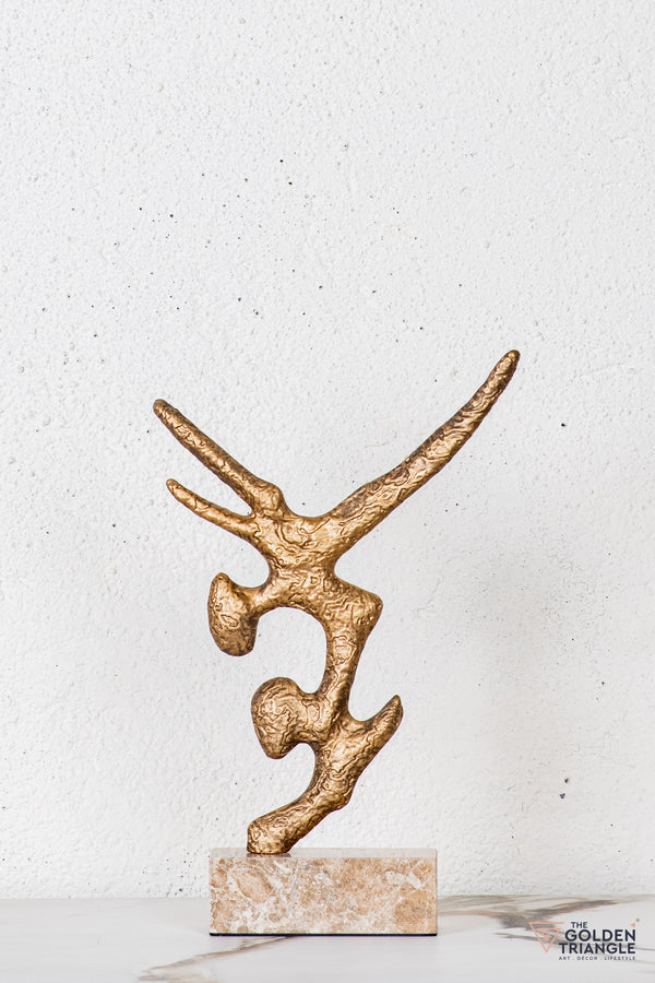 Zirra Abstract Sculpture - Antique Gold