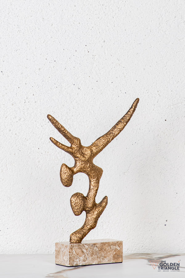 Zirra Abstract Sculpture - Antique Gold