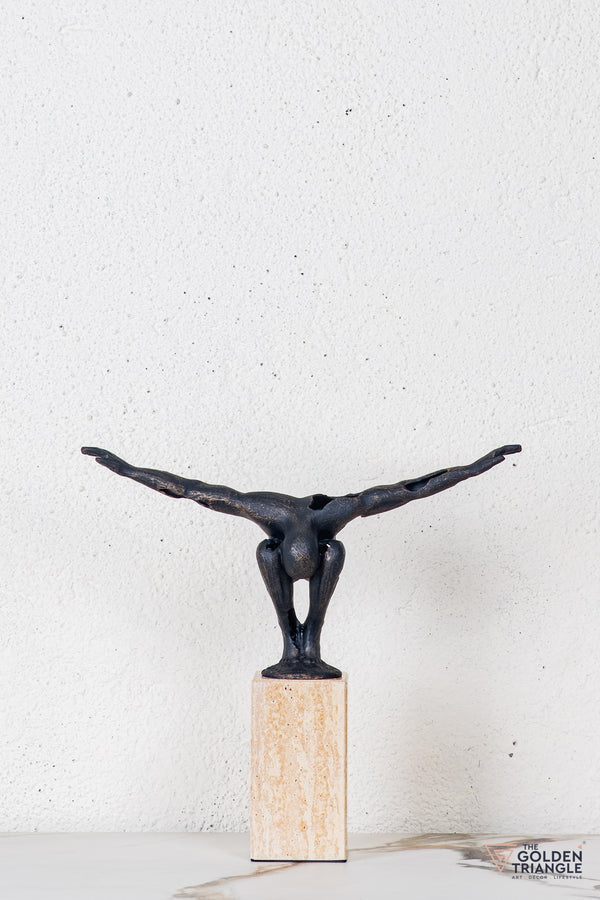 Irvo Diving Man Sculpture - Antique Black