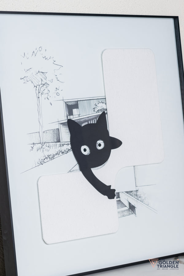 Cat Abstract 3D Wall Art Frame - C