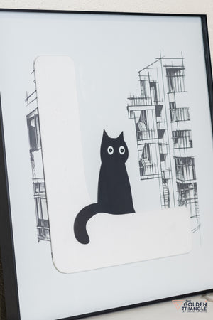 Cat Abstract 3D Wall Art Frame - E