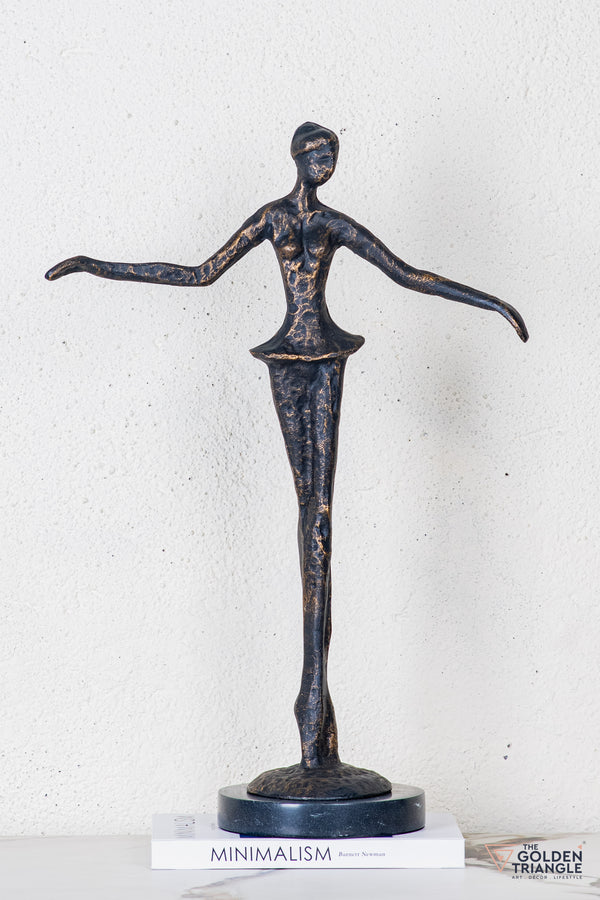 Ruvina Ballerina Sculpture - Antique Black