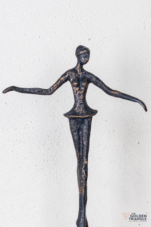 Ruvina Ballerina Sculpture - Antique Black