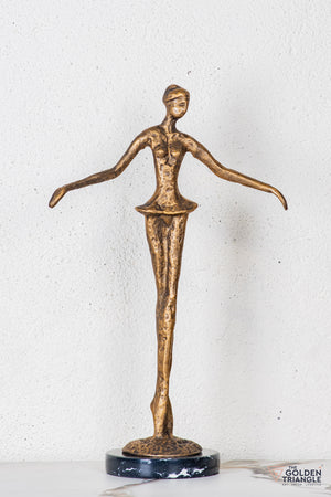 Ruvina Ballerina Sculpture - Antique Gold