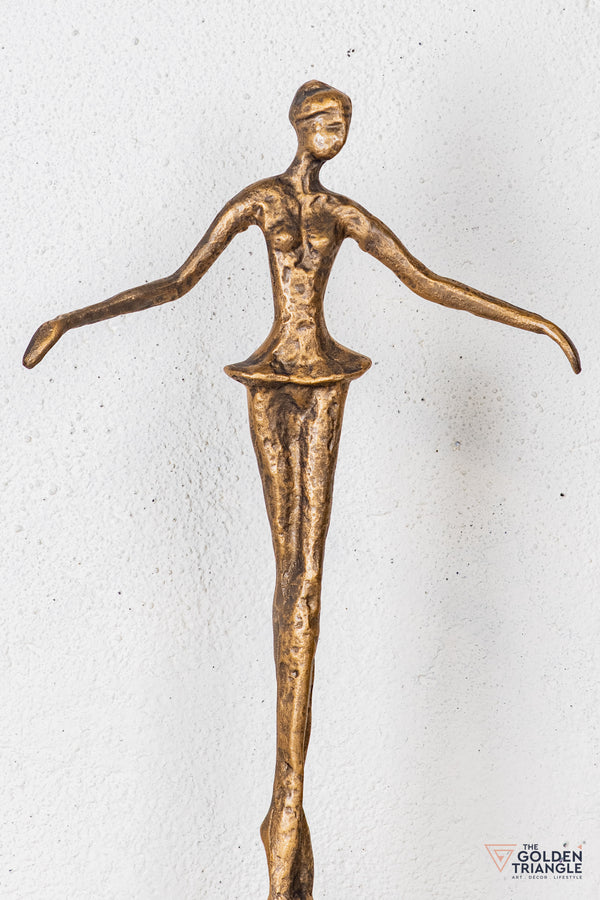 Ruvina Ballerina Sculpture - Antique Gold