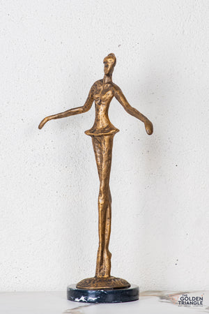 Ruvina Ballerina Sculpture - Antique Gold