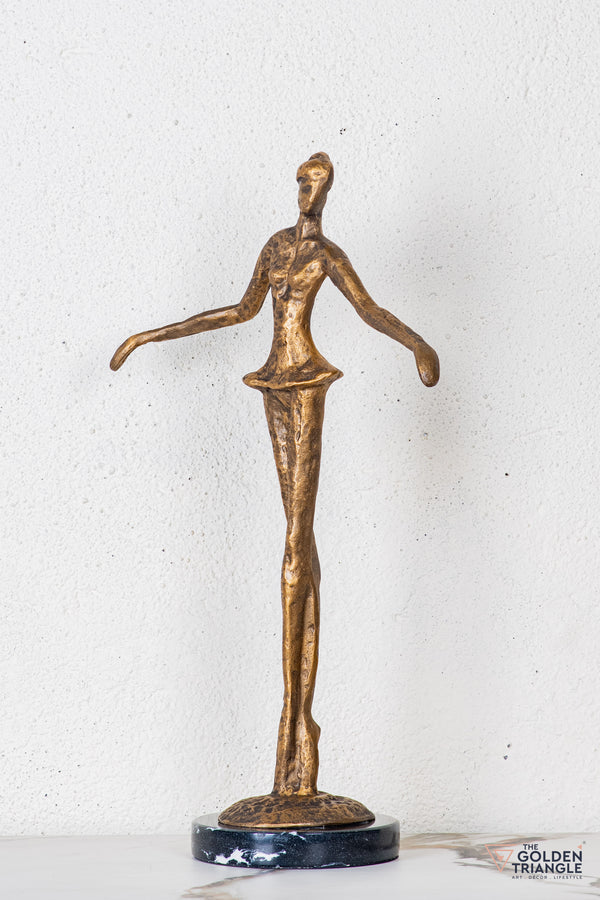 Ruvina Ballerina Sculpture - Antique Gold