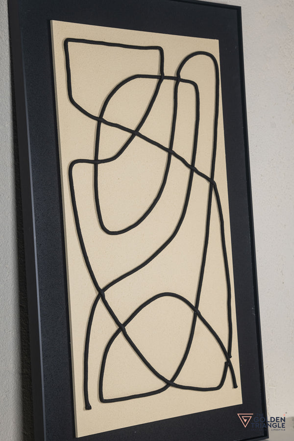 Textured Abstract 3D Wall Art Frame - Black