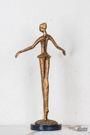 Ruvina Ballerina Sculpture - Antique Gold