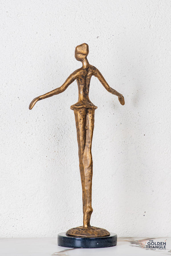 Ruvina Ballerina Sculpture - Antique Gold