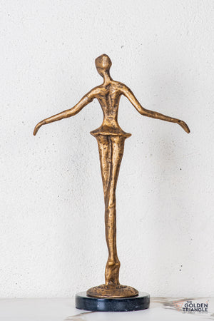 Ruvina Ballerina Sculpture - Antique Gold