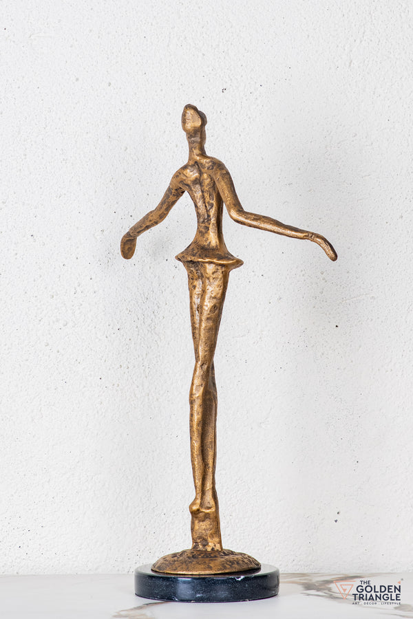 Ruvina Ballerina Sculpture - Antique Gold