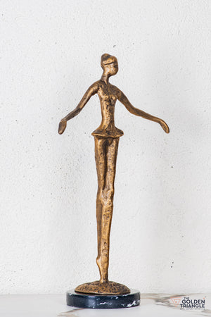 Ruvina Ballerina Sculpture - Antique Gold