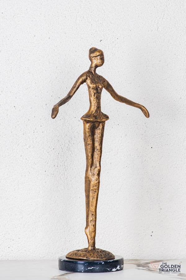 Ruvina Ballerina Sculpture - Antique Gold