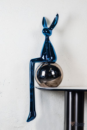 Mr.Fuzzle Sitting On Sphere - Blue