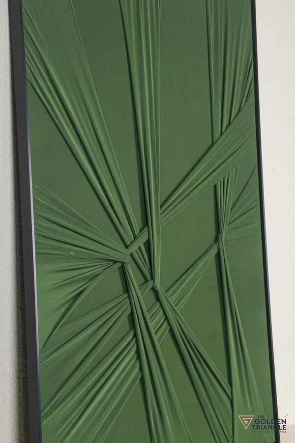 Cloth Abstract 3D Wall Art Frame - Green