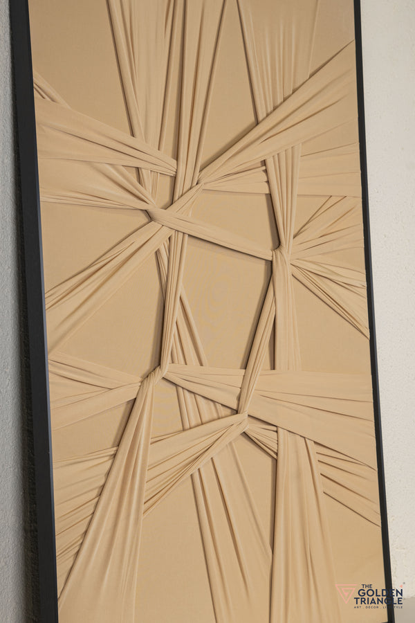 Cloth Abstract 3D Wall Art Frame - Beige