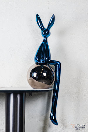 Mr.Fuzzle Sitting On Sphere - Blue