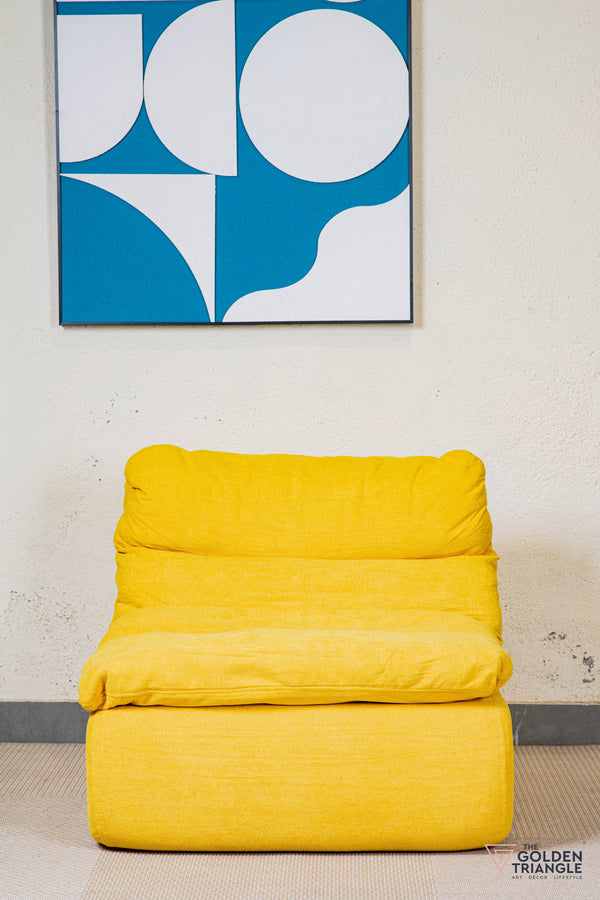 Odette Accent Chair With Footrest - Yellow