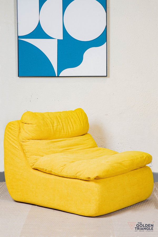 Odette Accent Chair With Footrest - Yellow