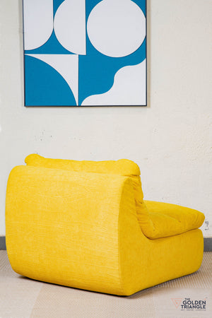 Odette Accent Chair With Footrest - Yellow