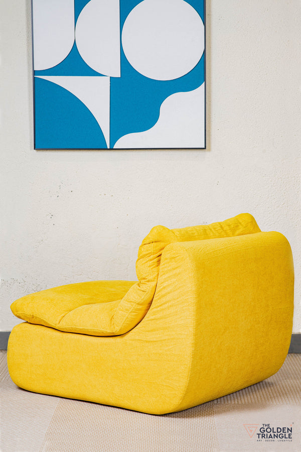 Odette Accent Chair With Footrest - Yellow