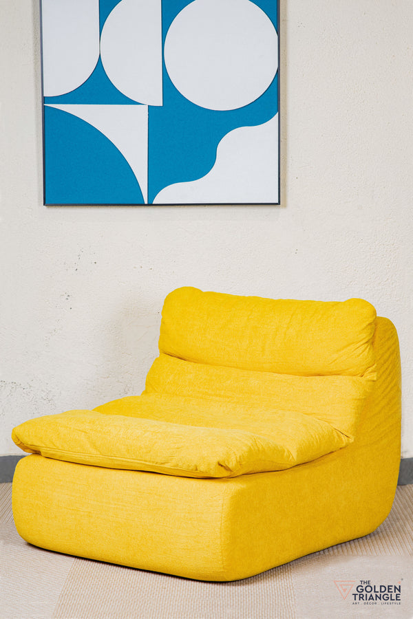 Odette Accent Chair With Footrest - Yellow