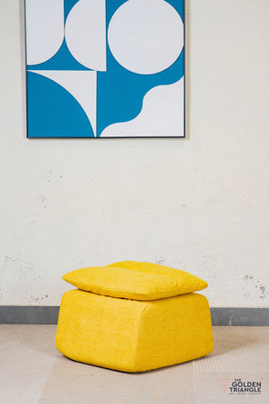 Odette Accent Chair With Footrest - Yellow