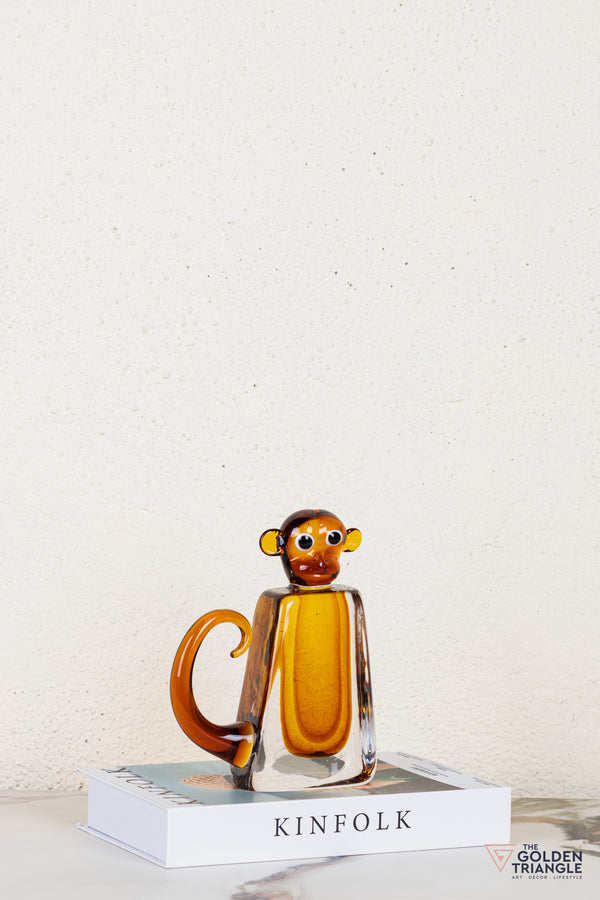 Skimba Monkey Glass Sculpture