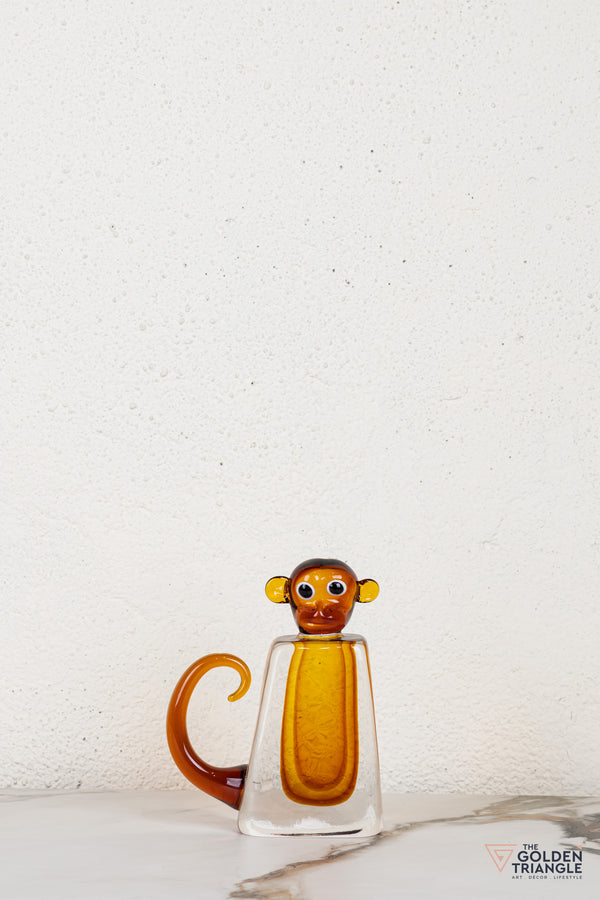 Skimba Monkey Glass Sculpture
