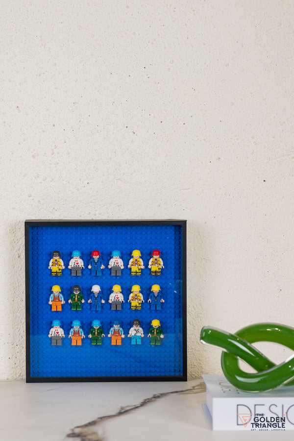 Lego Miniatures 3D Art Black Frame - Blue