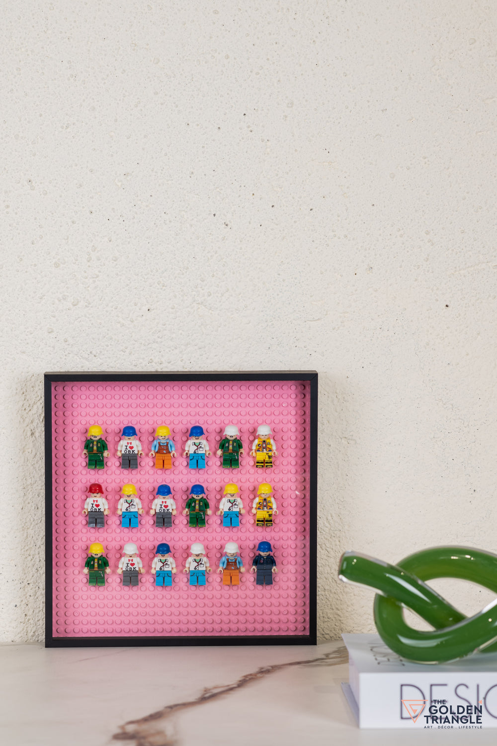 Lego Miniatures 3D Art Black Frame - Pink