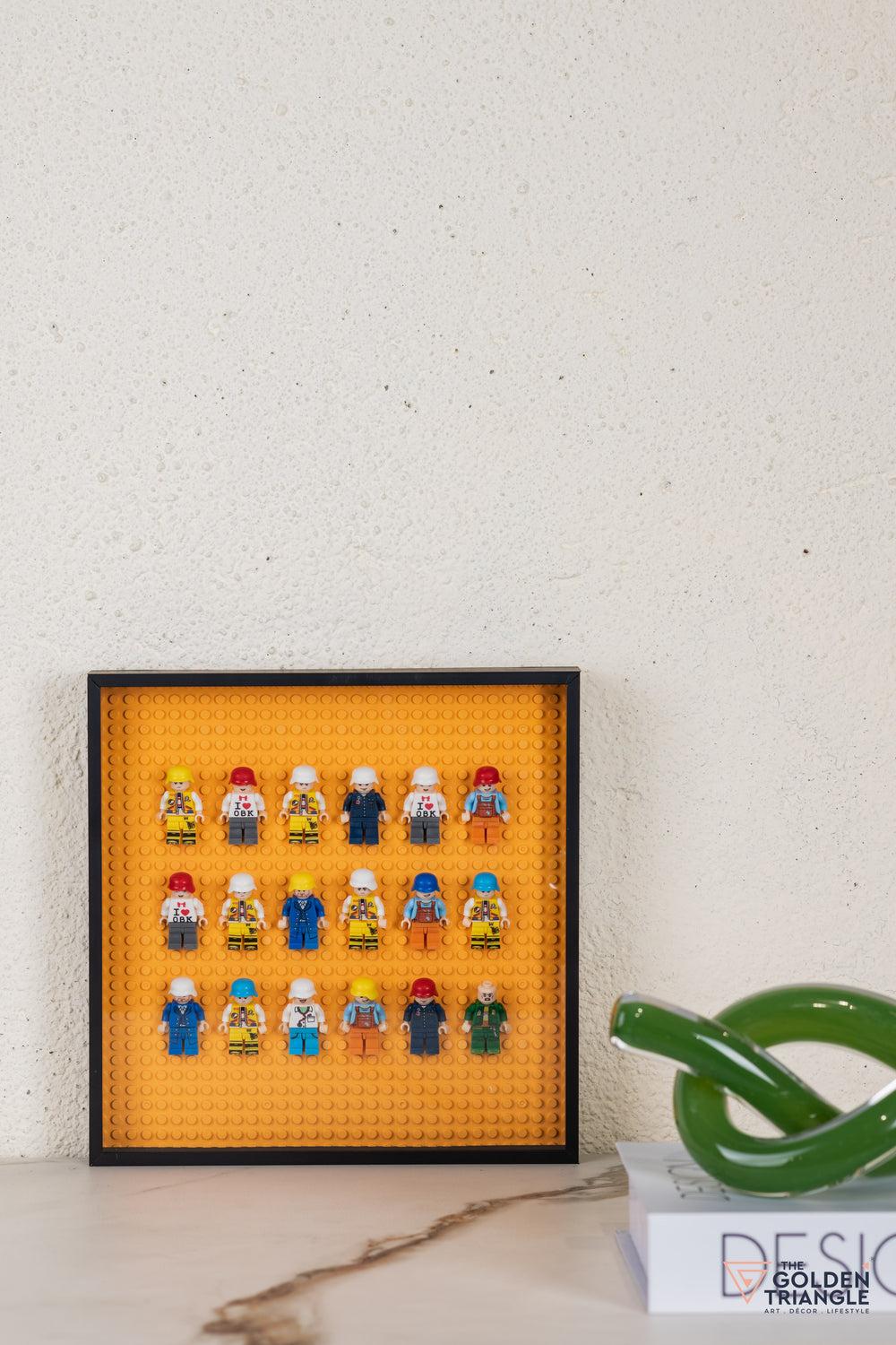 Lego Miniatures 3D Art Black Frame - Orange